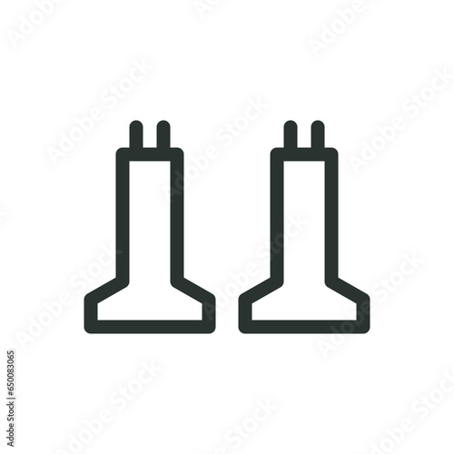 Reinforced concrete footings isolated icon, footing reinforcement details vector icon with editable stroke