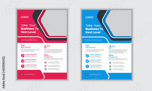 modern flayer design template with 2 colors