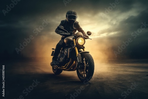 Men's silhouettes and touring motocross bikes.