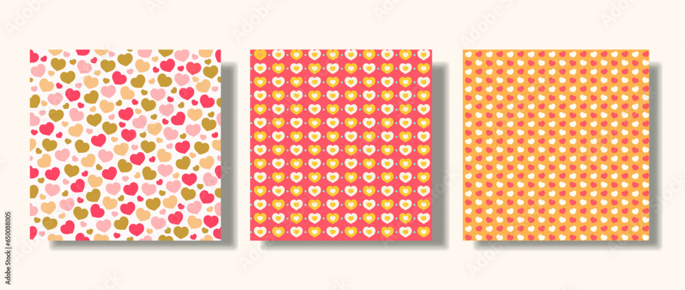 Flat heart pattern set. Flat heart pattern set.