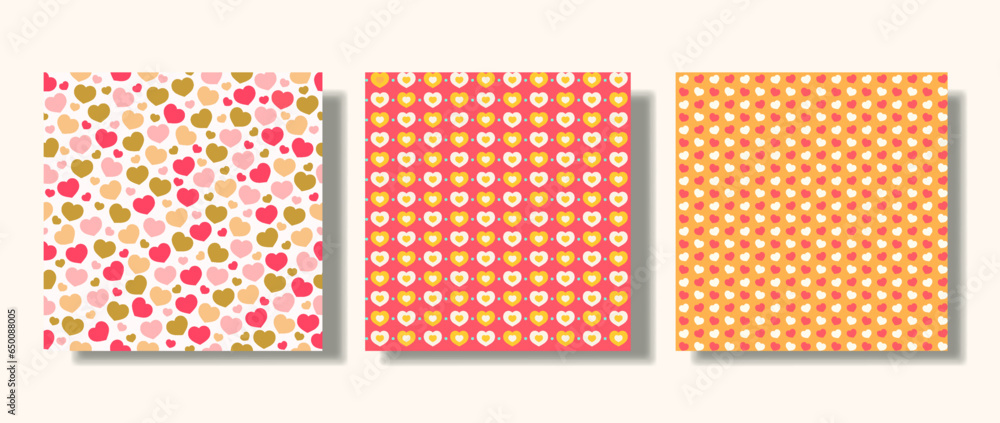 Flat heart pattern set.