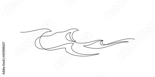 sea wave water one line minimalist style thin line