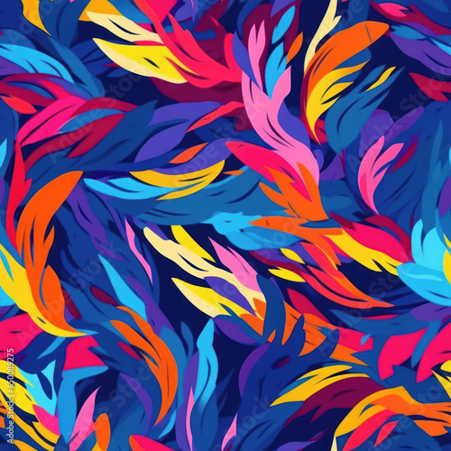 Colorful brush strokes abstract seamless pattern.