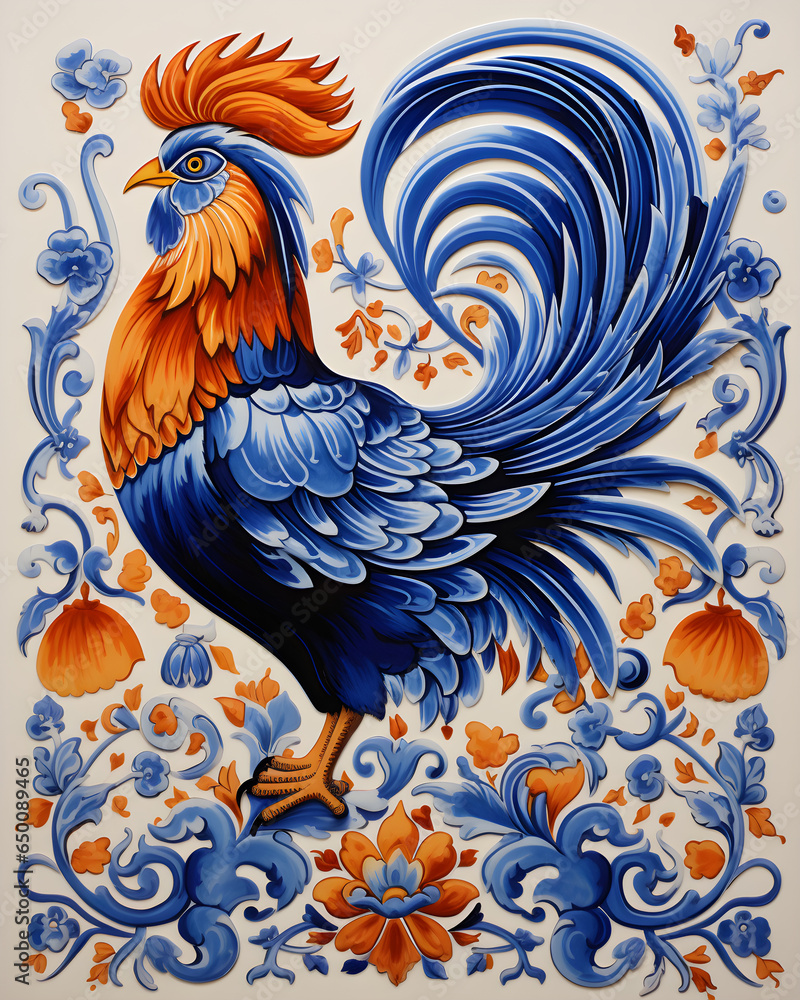 Fototapeta premium rooster on the wall