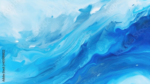 Abstract art blue paint background with liquid fluid grunge texture.