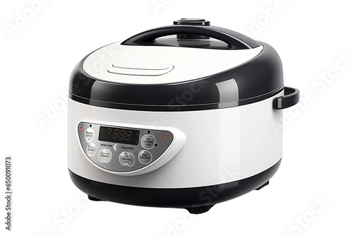 Digital Rice Cooker with Steamer Isolated on transparent background - Generative AI photo