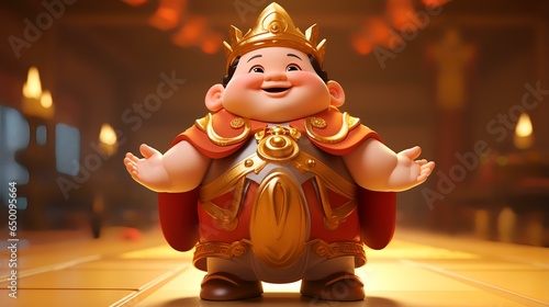 3D cute chubby cai shen the Chinese god  photo