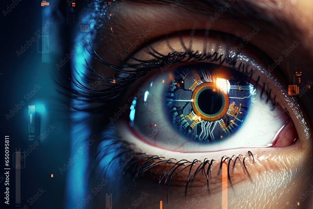 Close up of human eye with digital technology concept. 3D rendering, Closeup of barbecues cooking grilling on charcoal, top section cropped, AI Generated