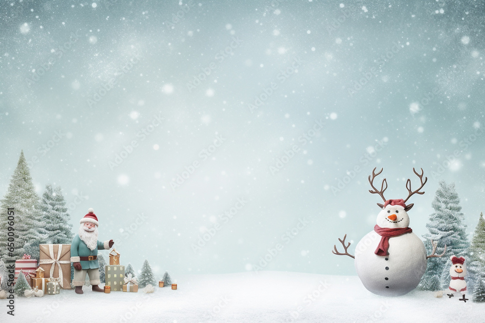 Obraz premium christmas background with snowman