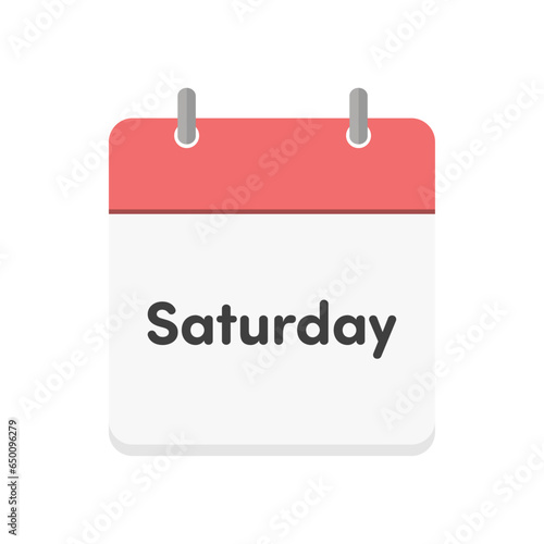 Saturdayの文字とカレンダーのアイコン - シンプルな土曜日のイメージ素材 - 英語 photo