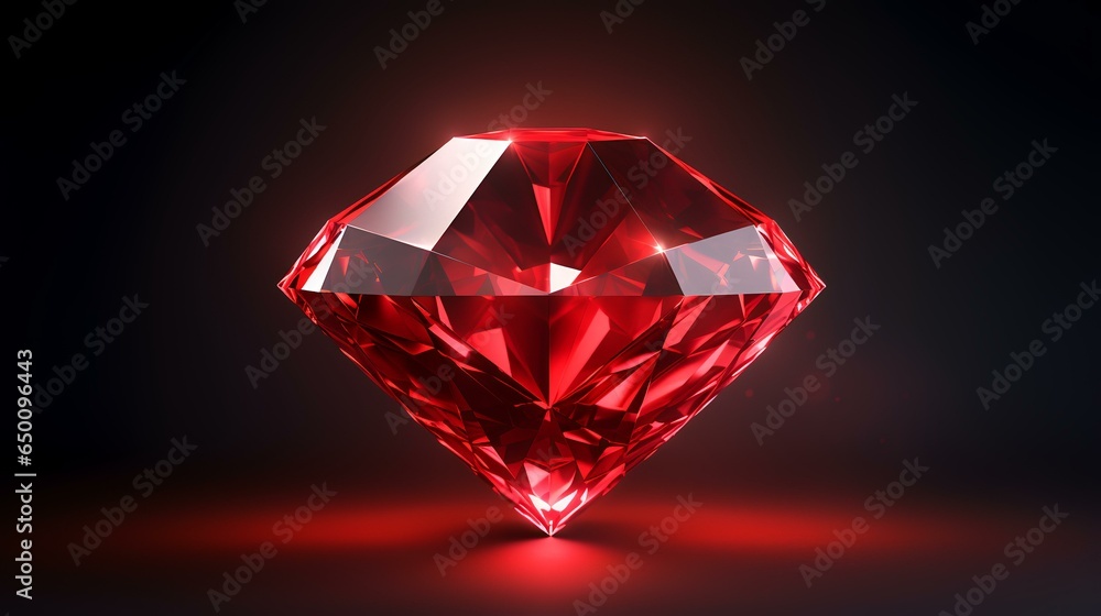 Diamond with tint on the red background Diamond with tint on the red background