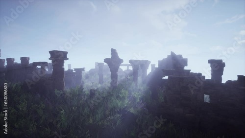 Disintegrating citadel on steep hillsides