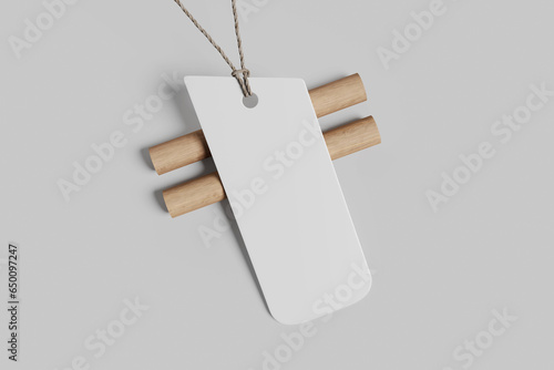 Clothes label tag blank white mockup (ID: 650097247)