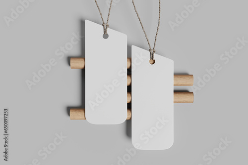 Clothes label tag blank white mockup (ID: 650097253)