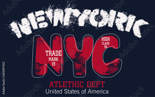 New york city graffiti, NYC Typography Grunge background. NYC spray paint typography for t-shirt graphics, print, poster, banner, flyer, postcard