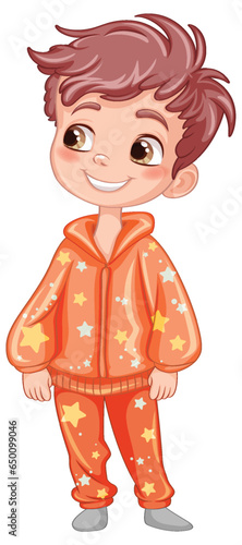 Cute cartoon character in pajamas