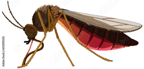 Blood-filled Cartoon of a Brown Malaria Mosquito