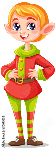 Elf girl cartoon Christmas character