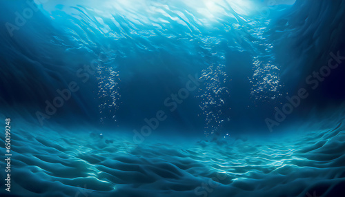 Dark blue ocean surface seen from underwater.