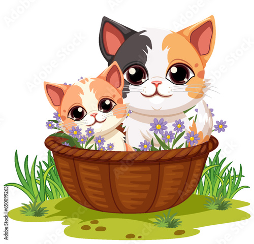Two Kittens in a Basket
