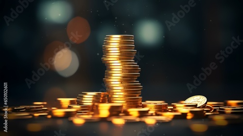 Stacks of coins on the background of forex 