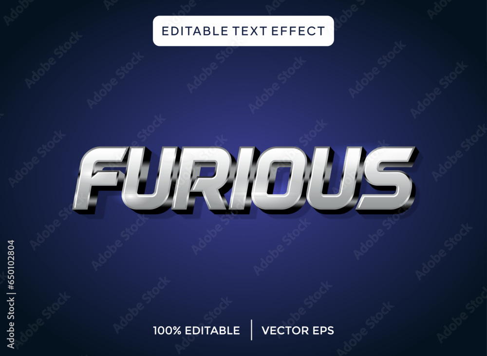 furious 3D text effect template