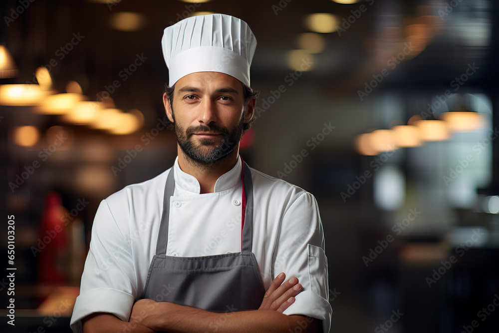 Portrait of handsome Chef in kitchen Portrait of handsome Chef in kitchen