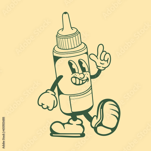Vintage character design of printer ink cartridge