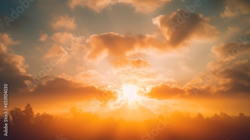 Dusk's Radiance: Sunlight Peeking Through the Clouds at Sunset