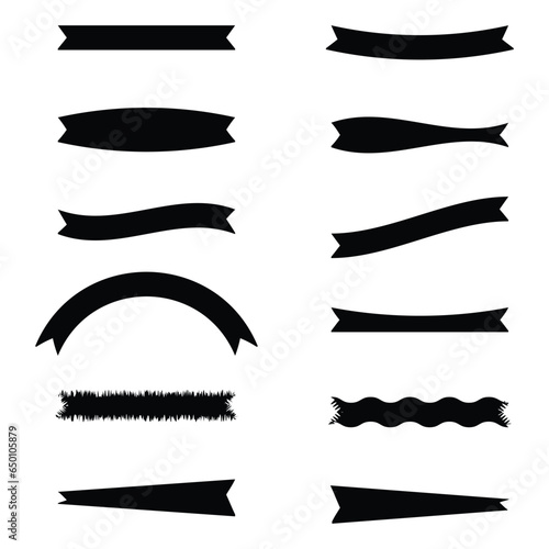 set of black ribbons
