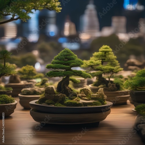 A bonsai garden that recreates famous cityscapes, with tiny trees mimicking iconic landmarks1 photo