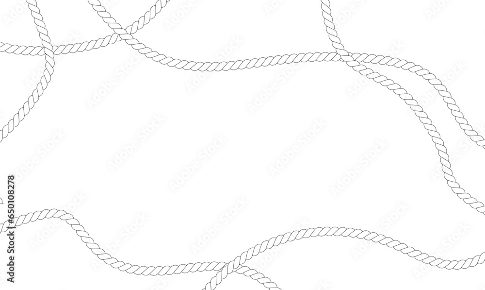 Frame twisted ropes flat vector pattern brushes design - obrazy, fototapety, plakaty 