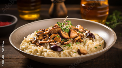 Italian Comfort Food: Irresistible Bowl of Risotto with Creamy Arborio Rice and Savory Ingredients