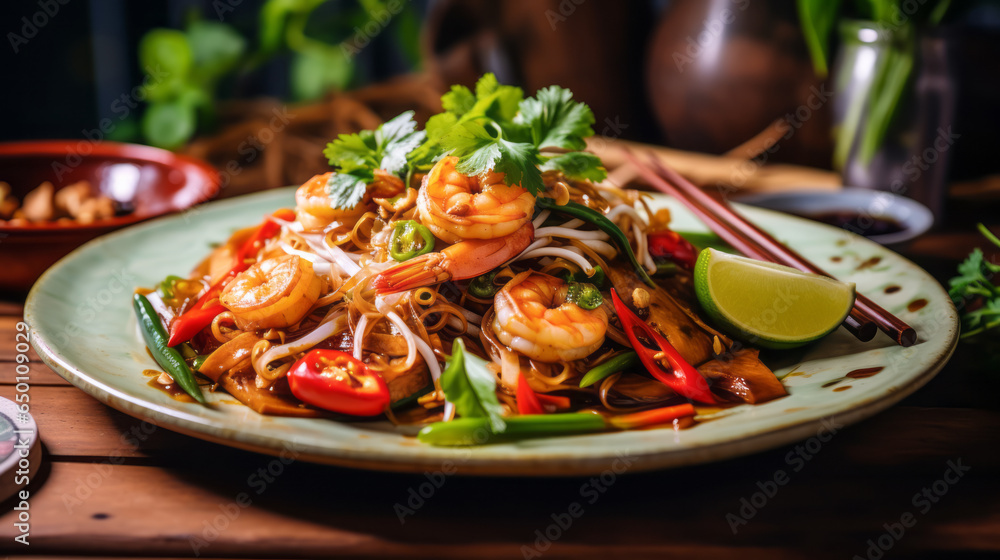 Thai Delight: Stir-Fried Rice Noodles, a Savory Thai Dish Thai Delight: Stir-Fried Rice Noodles, a Savory Thai Dish