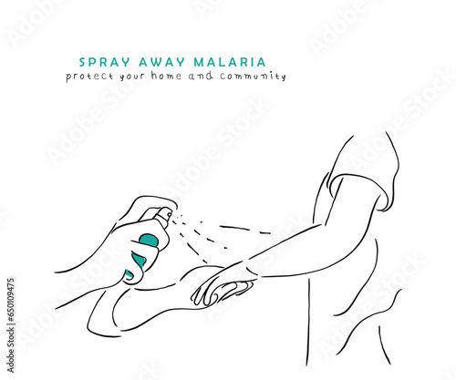 person spraying away malaria