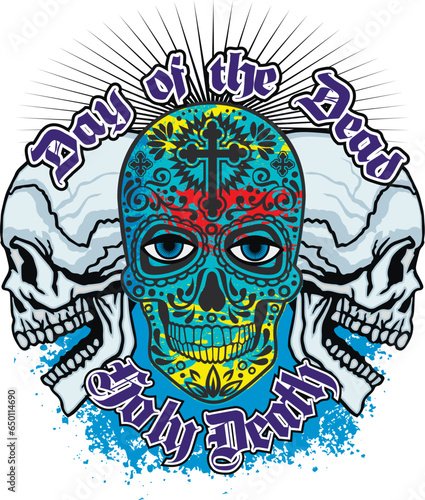 mexican sugar skull, Day of the Dead,vintage design t shirts