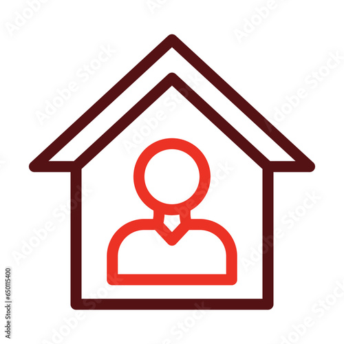 Orphanage Thick Line Two Colors Icon Design