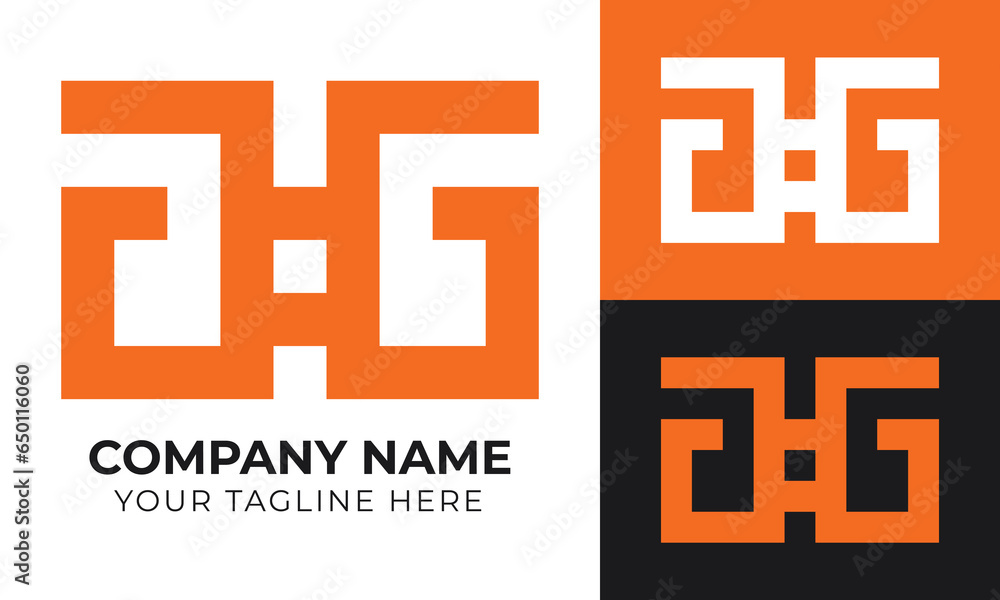 Creative modern minimal abstract monogram initial letter ghg logo design template Creative modern minimal abstract monogram initial letter ghg logo design template