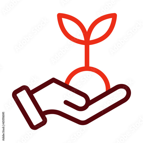 Replant Thick Line Two Colors Icon Design