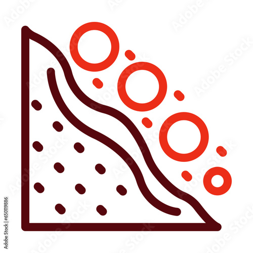 Snowslide Thick Line Two Colors Icon Design