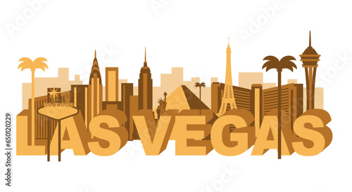 Las Vegas skyline vector illustration