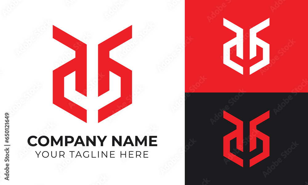 Creative modern minimal monogram abstract business logo design template Creative modern minimal monogram abstract business logo design template