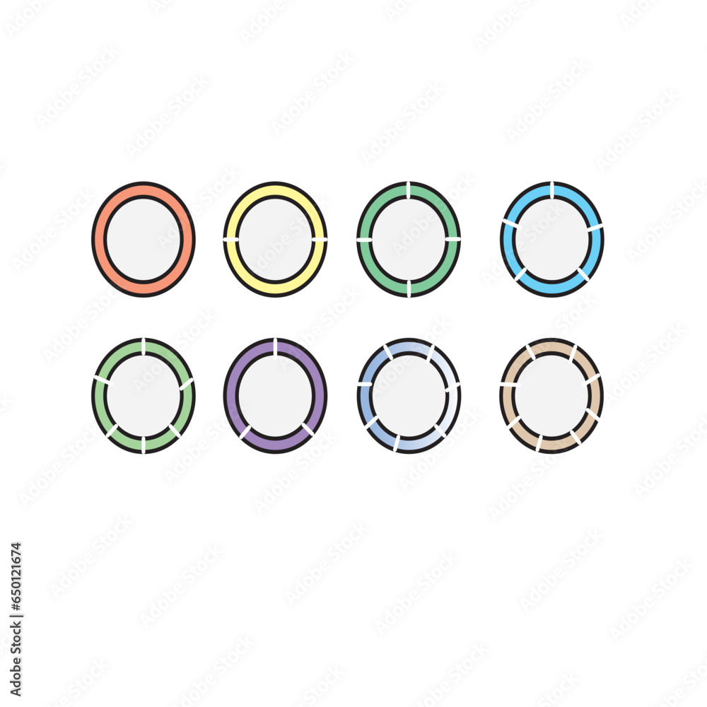 Circles divided diagram, graph icon pie shape section chart Circles divided diagram, graph icon pie shape section chart