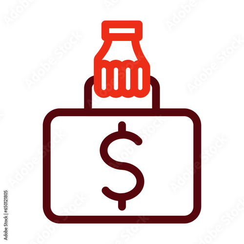 Money Laundering Thick Line Two Colors Icon Design