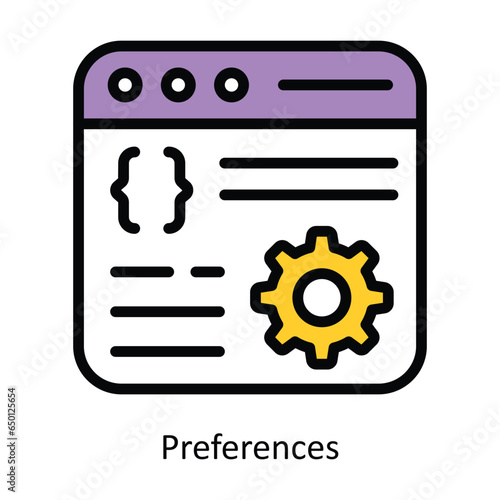 Preferences vector Fill outline icon illustration. EPS 10 File.