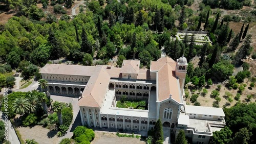 Latrun Monastery. Israel. Drone. 4K. Summer. Church. photo