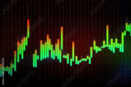 This is a stock market or forex trading graph and candlestick chart suitable for the financial investment concept. It serves as an economy trends background for business ideas and all ar Generative AI photo