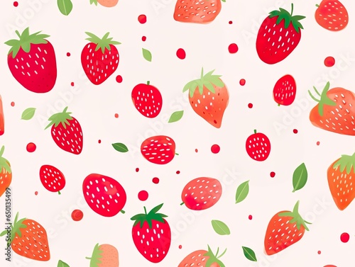 Strawberry in watercolor style seamless pattern