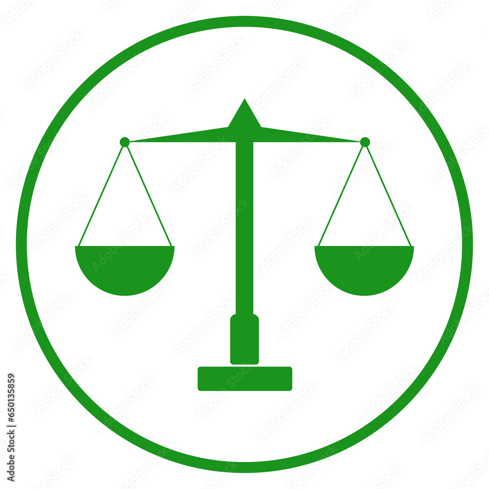green scales of justice and law circle frame icon green scales of justice and law circle frame icon