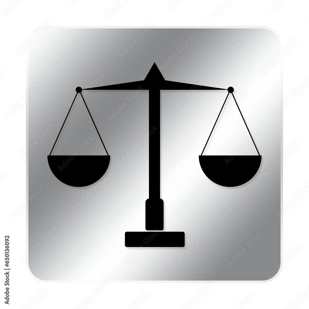 silver scales of justice and law square icon silver scales of justice and law square icon